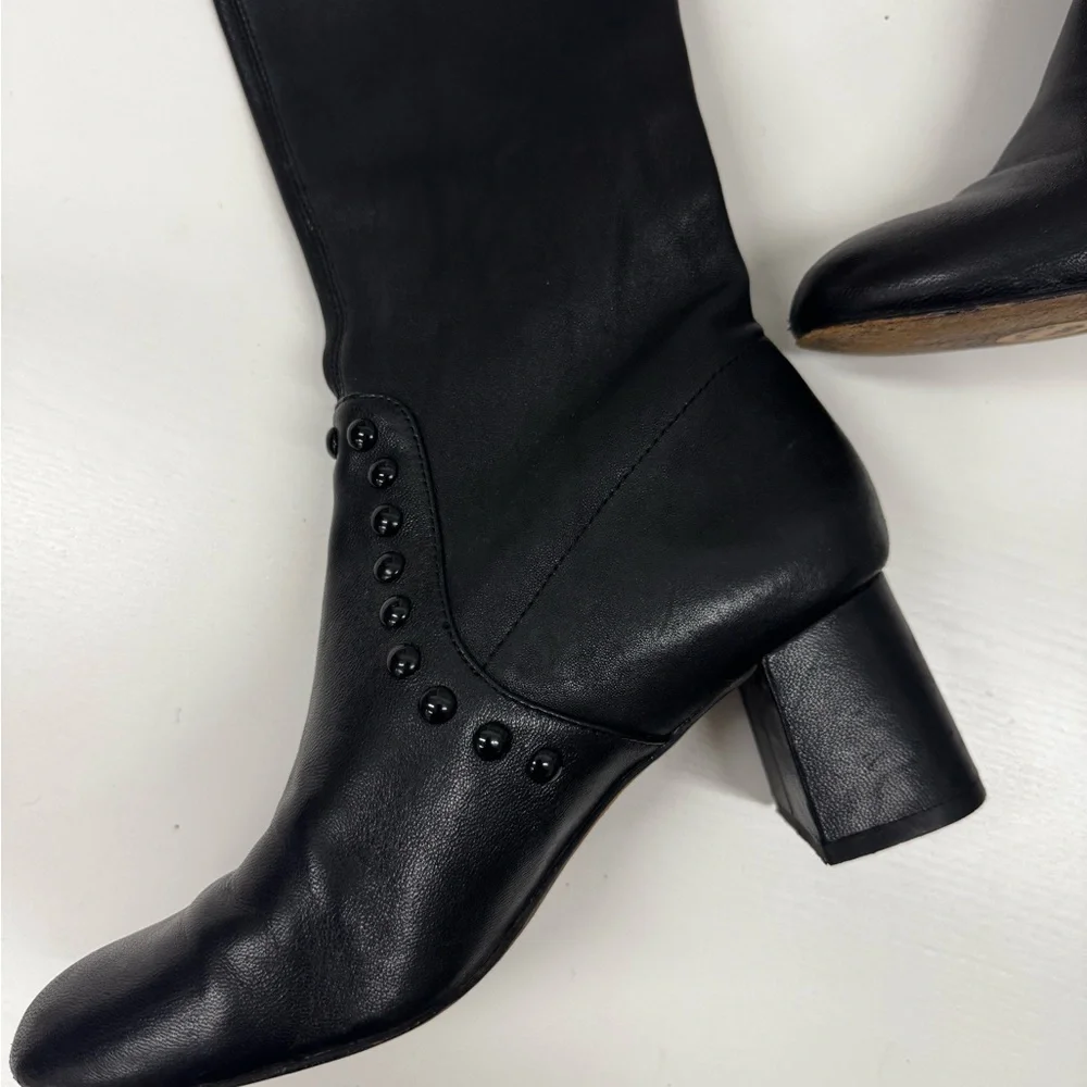 Coach Britney Pull on Boots, Black Leather Boots, Size 6, Button Details - Picture 11 of 11